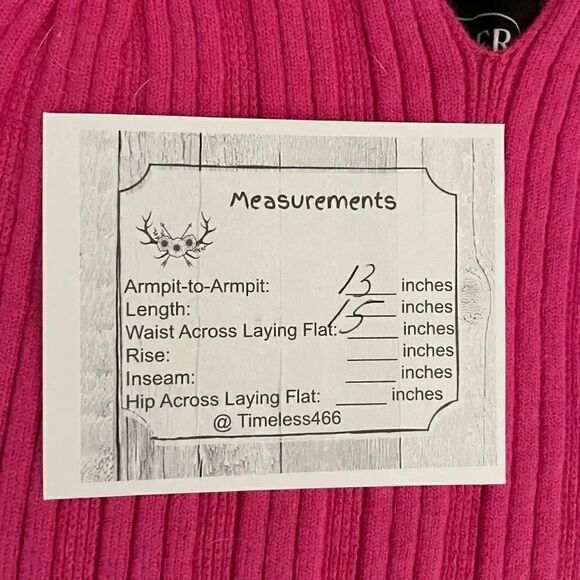 Cider Knit Jersey Women’s Pink & Orange Ribbed V-Neck Cropped Gypsy SZ S # 1117 - Picture 10 of 12